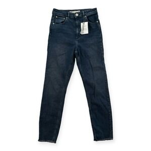 Asos Jeans Womens Size 28 High Rise Skinny Blue Denim Back Distressed NEW‎